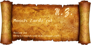 Mesch Zaránd névjegykártya